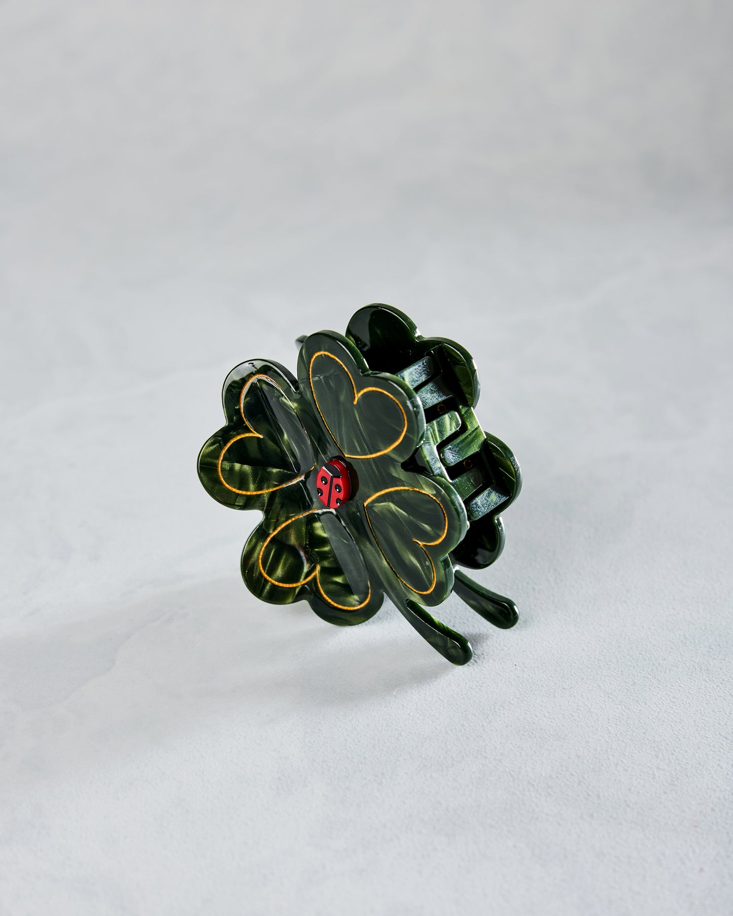 Forest Combo - Hand Painted Clover Claw Hair Clip - Solar Eclipse - Printfresh