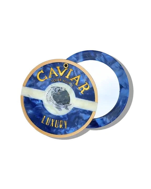 Blue - Hand Painted Caviar Compact Mirror - Printfresh
