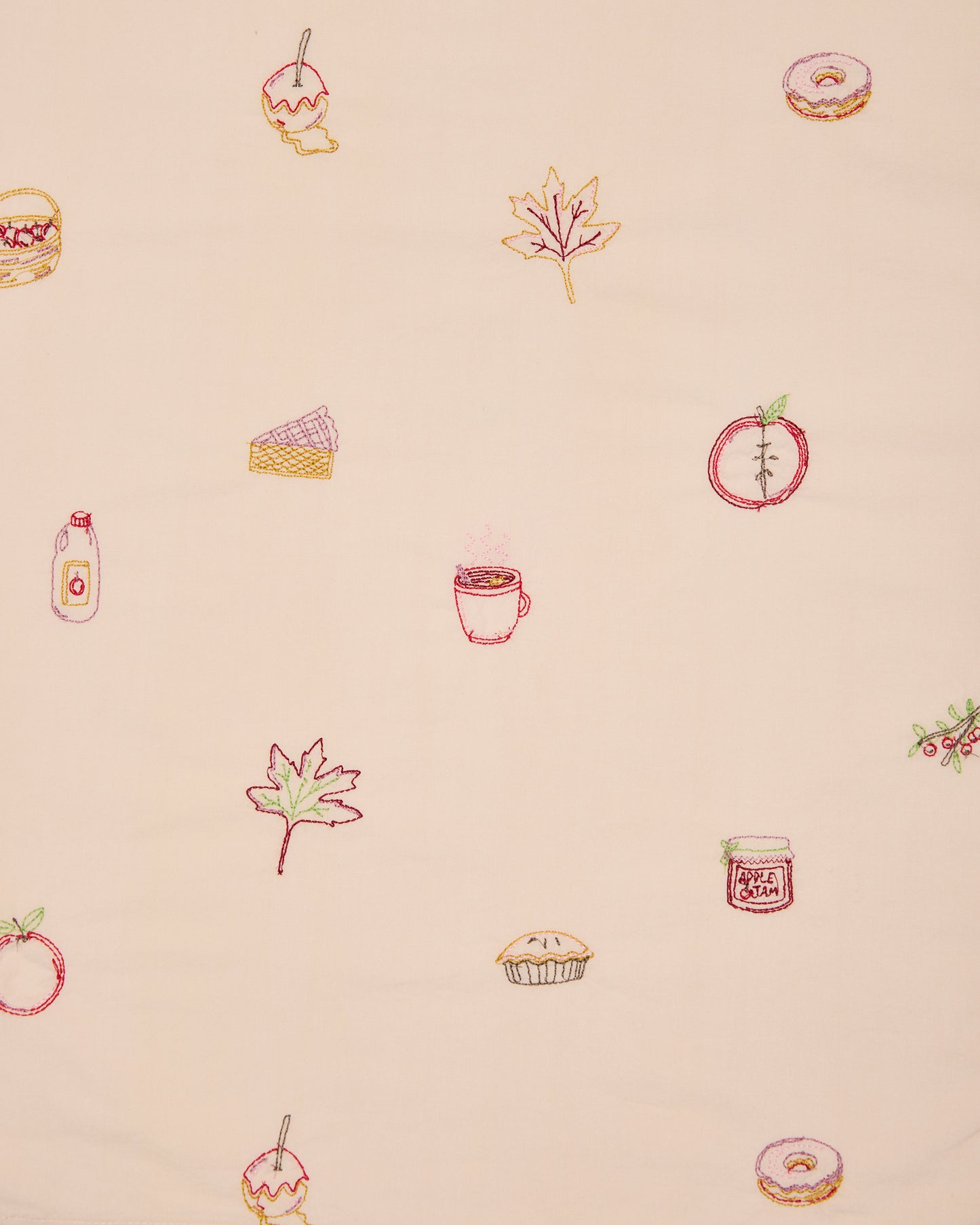 Embroidered Apple Picking - Sleep Shirt - Cream - Printfresh