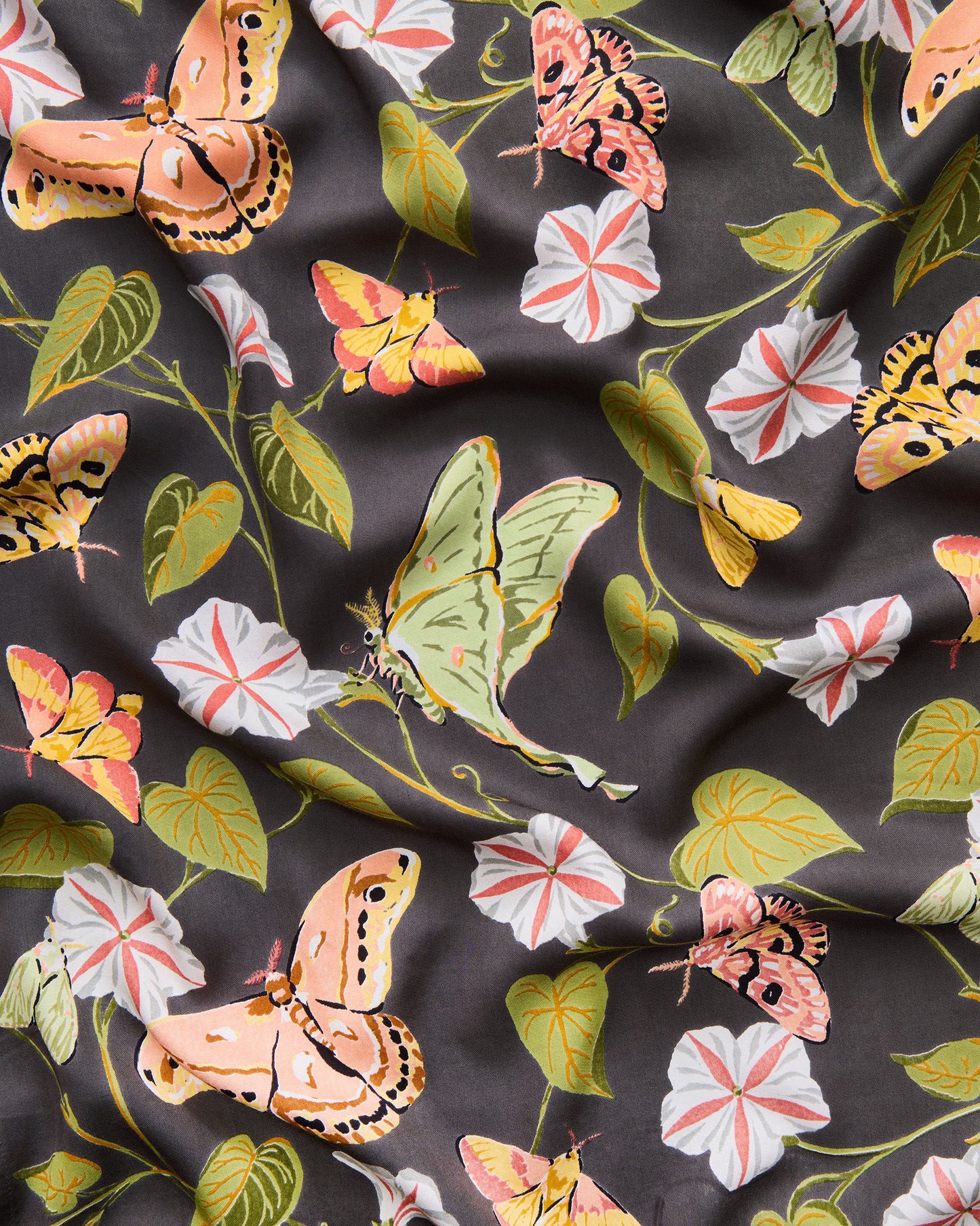 Midnight Flutter - Eco Satin Chic To Sleep Nightie - Slate - Printfresh