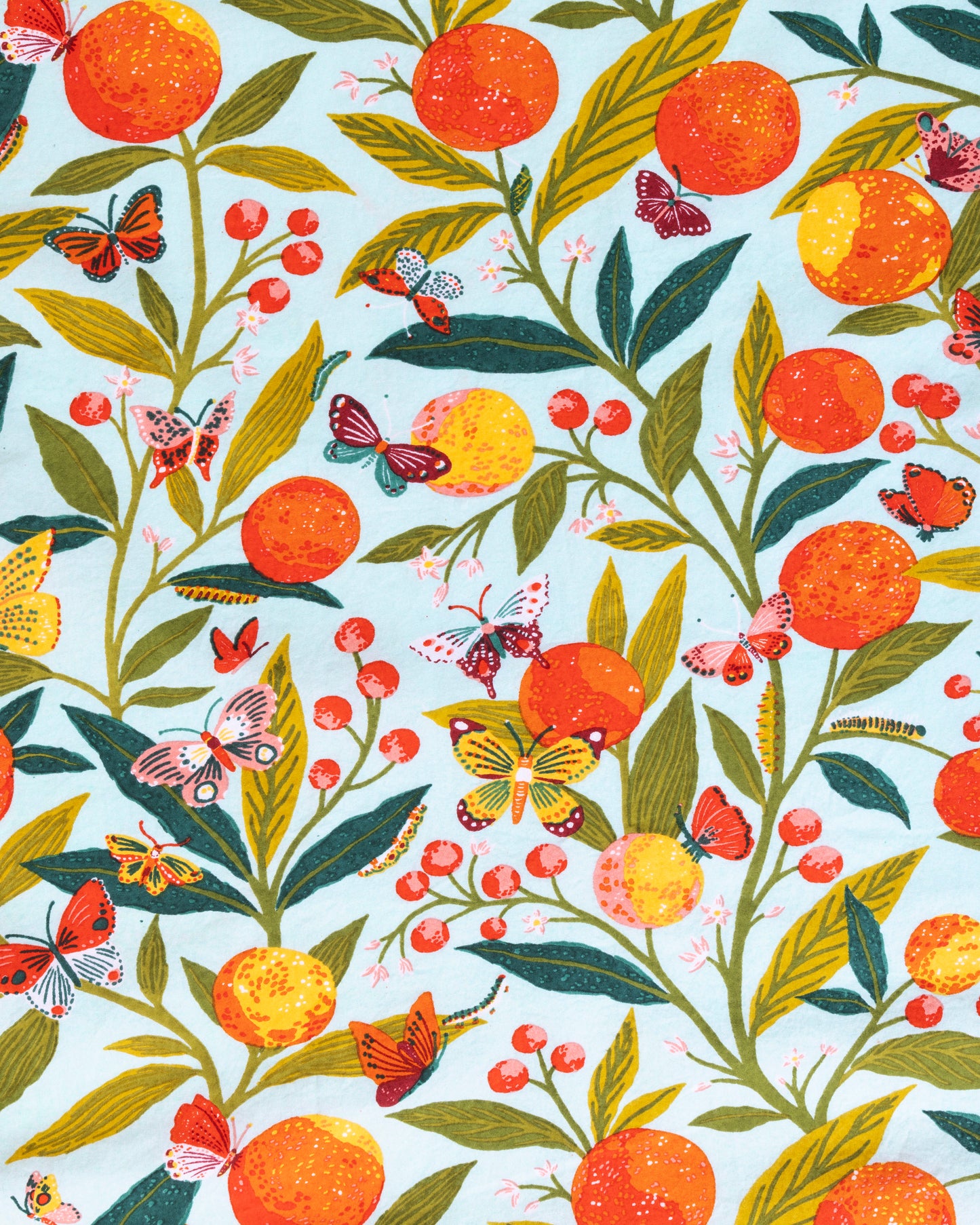 Butterfly Grove - Weekend Bag With Pouch - Soft Blue - Printfresh