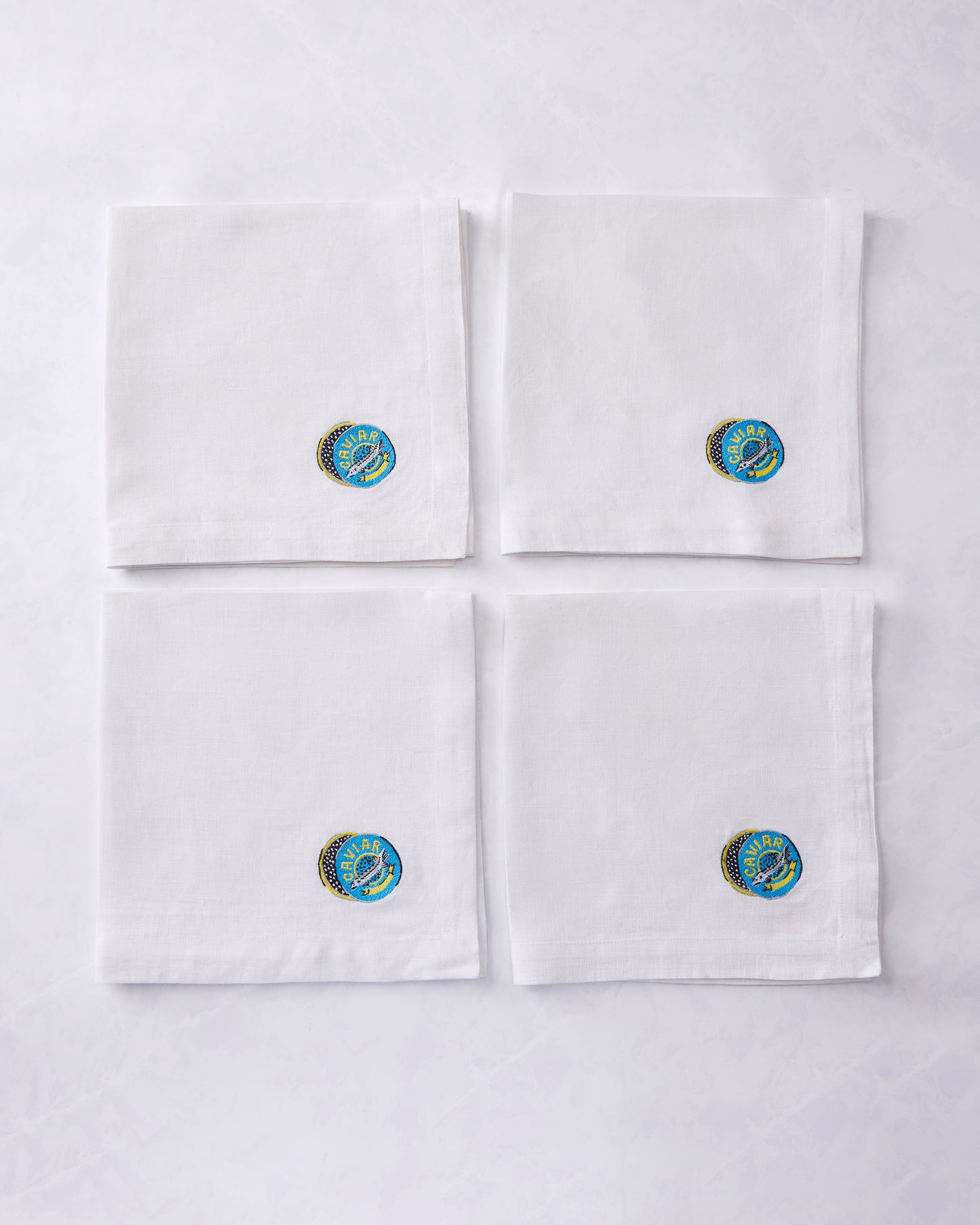 Champagne & Caviar - Oversized Linen Dinner Napkins Set of 4 - Cloud