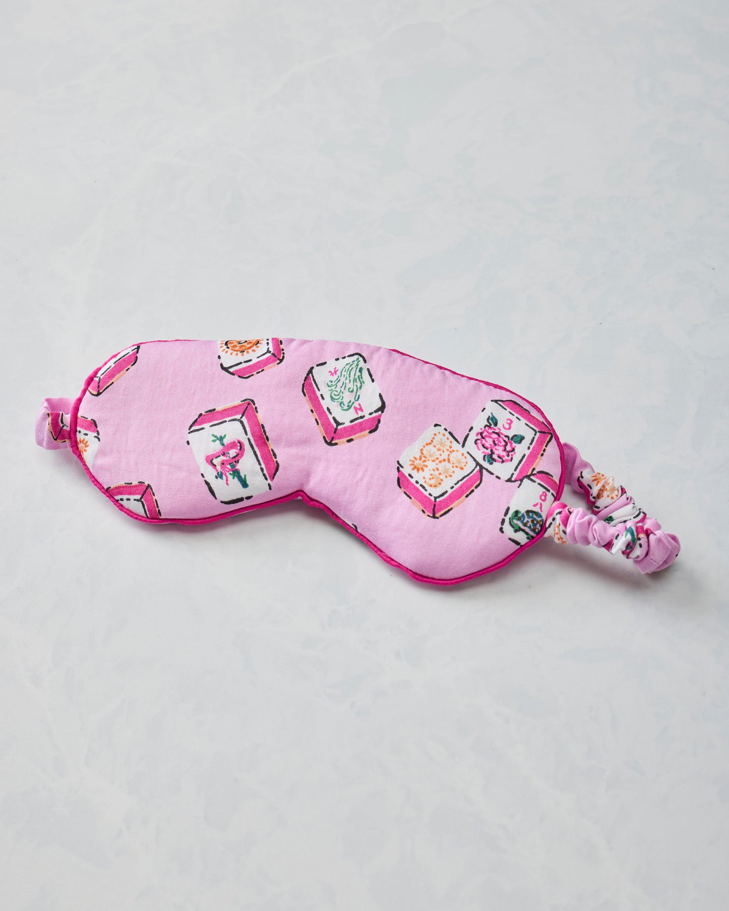Lucky Tiles - Eco Satin Eye Mask - Peony Pink