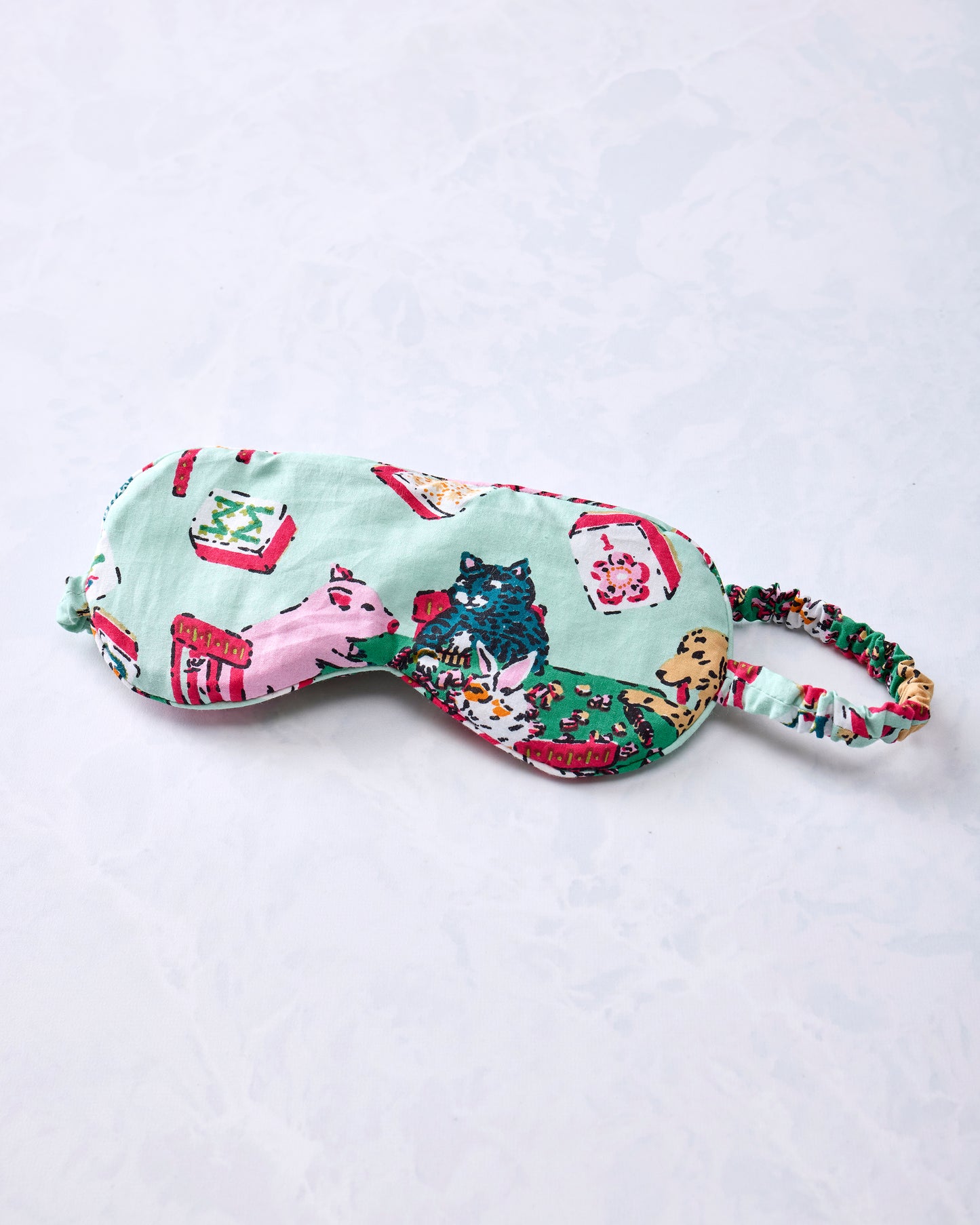Mah Jongg Menagerie - Eye Mask - Pale Jade
