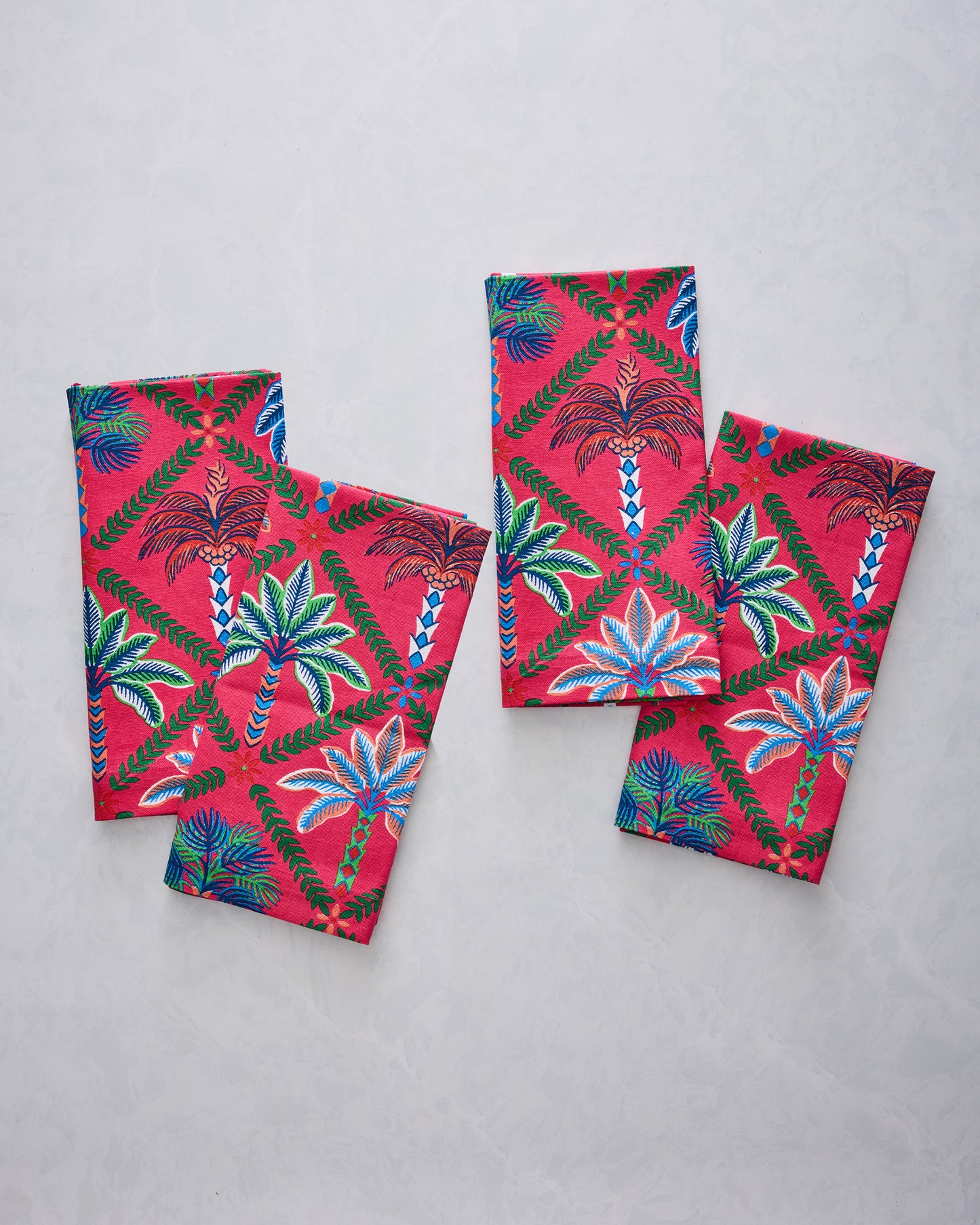 Palm Tree Paradise - Dinner Napkins Set Of 4 - Cocktail Umbrella