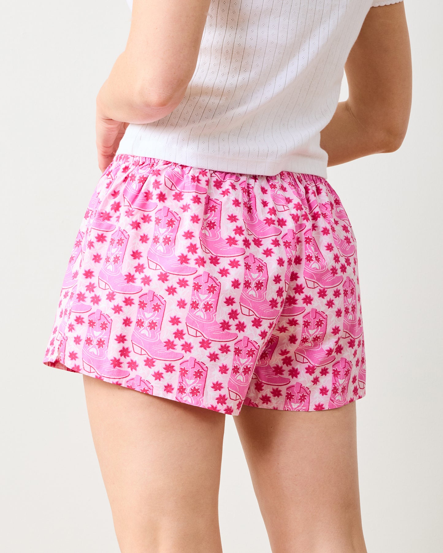 Rhinestone Cowgirl - Bradshaw Boxers & Friday Tank - Party Pink & Cloud - Printfresh