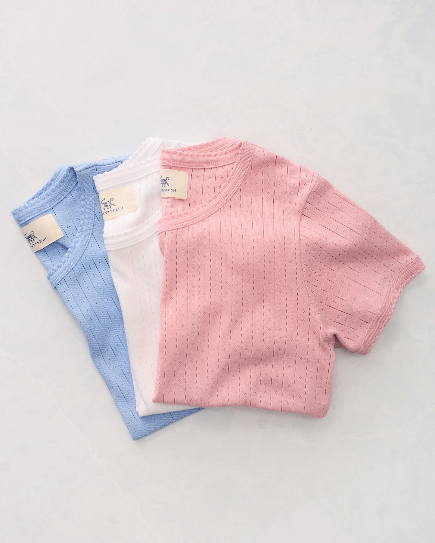 3-Piece Pointelle Tee Bundle - Multi