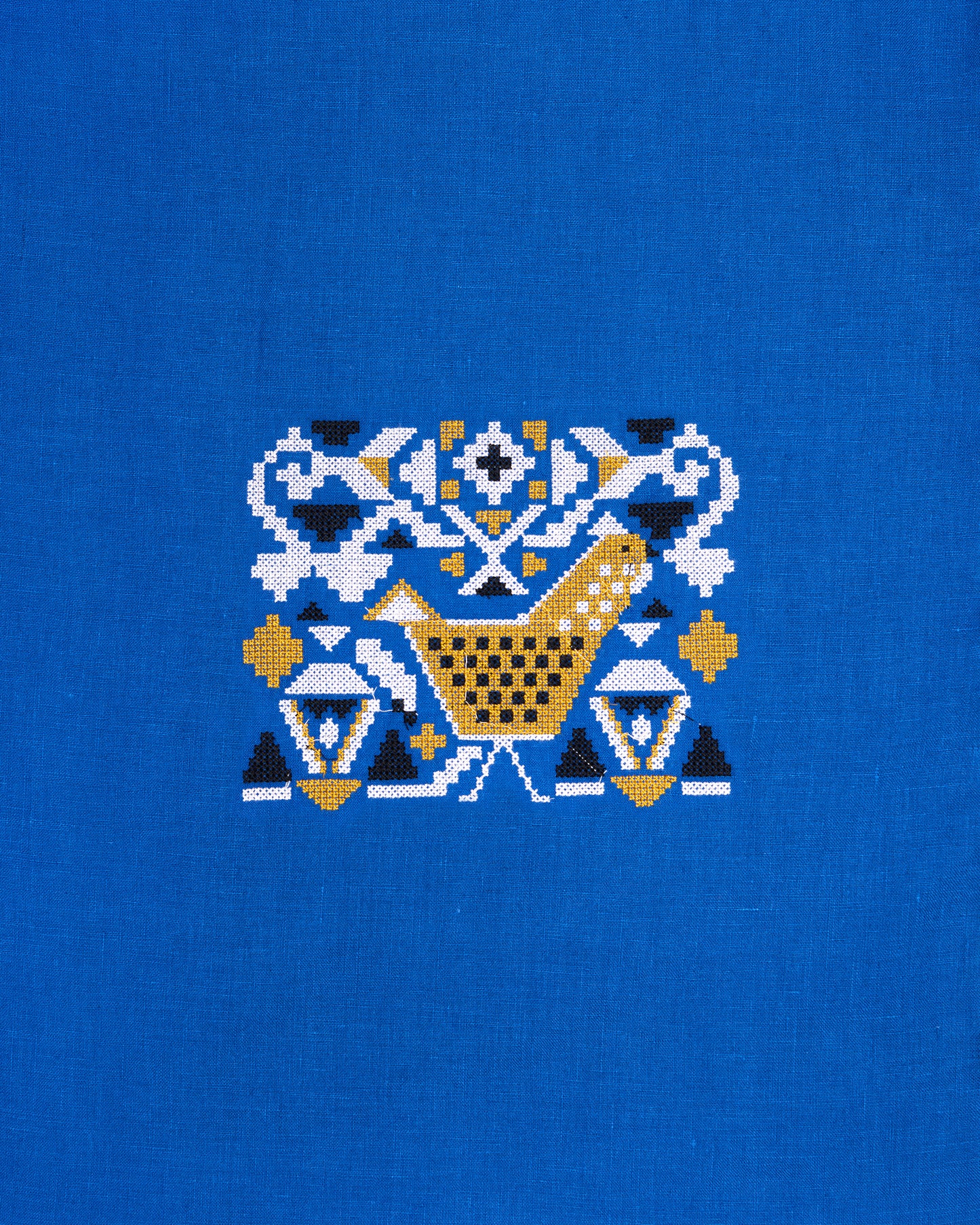 PF + Pencil & Paper Co. Embroidered Hens - Lillian Dress - Cobalt - Printfresh