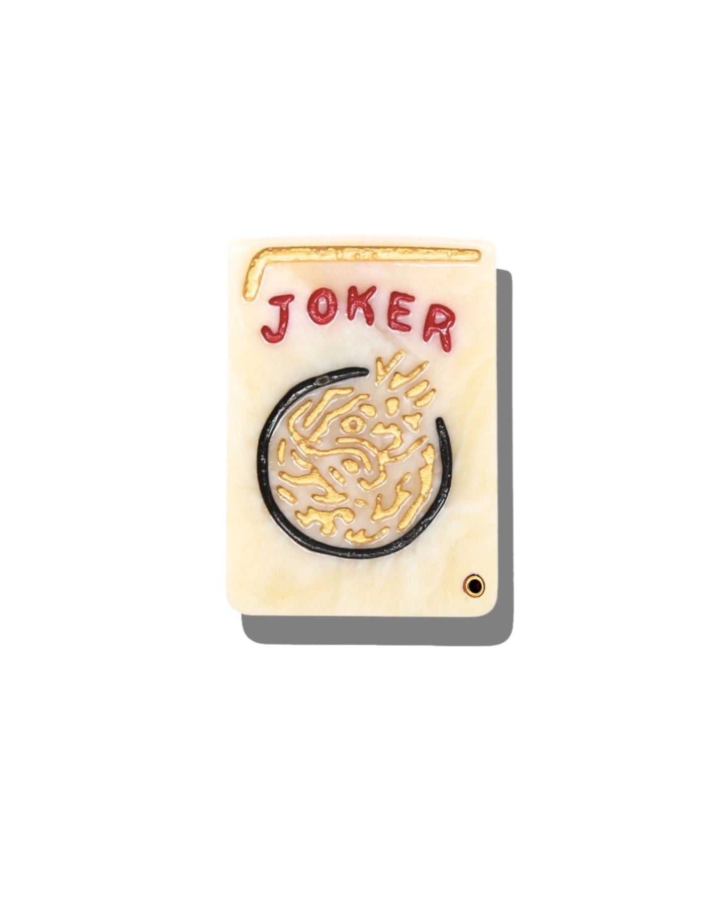 Ivory Combo - Hand Painted Joker Mahjong Compact Mirror - Solar Eclipse