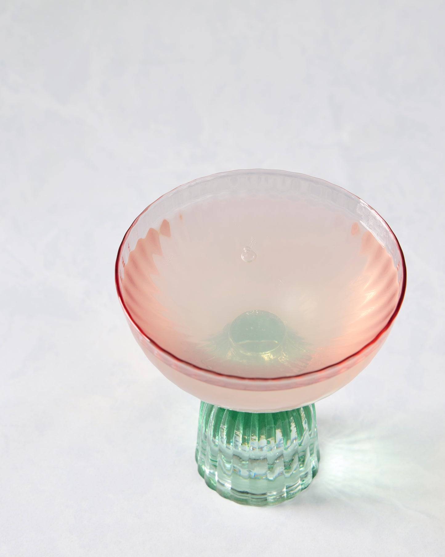 Green/Pink - Mahjong Coupe Glass - Slant Collections by Creative Brands
