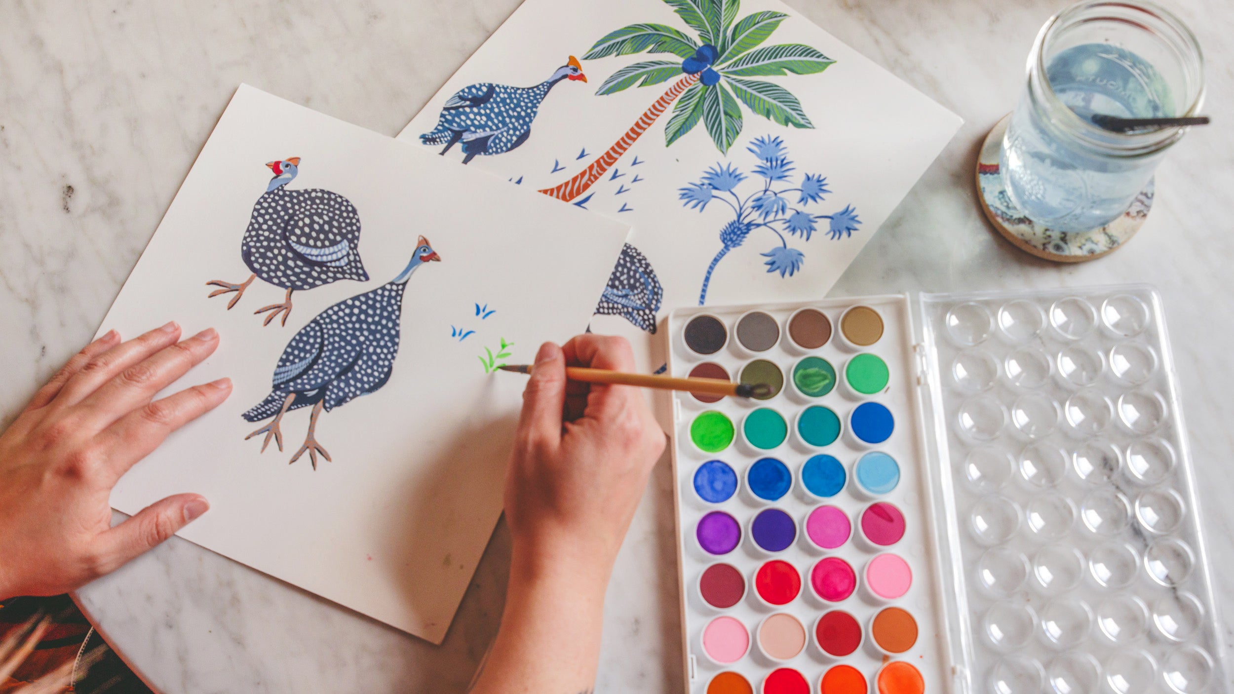 Behind the Print: Guinea Hens