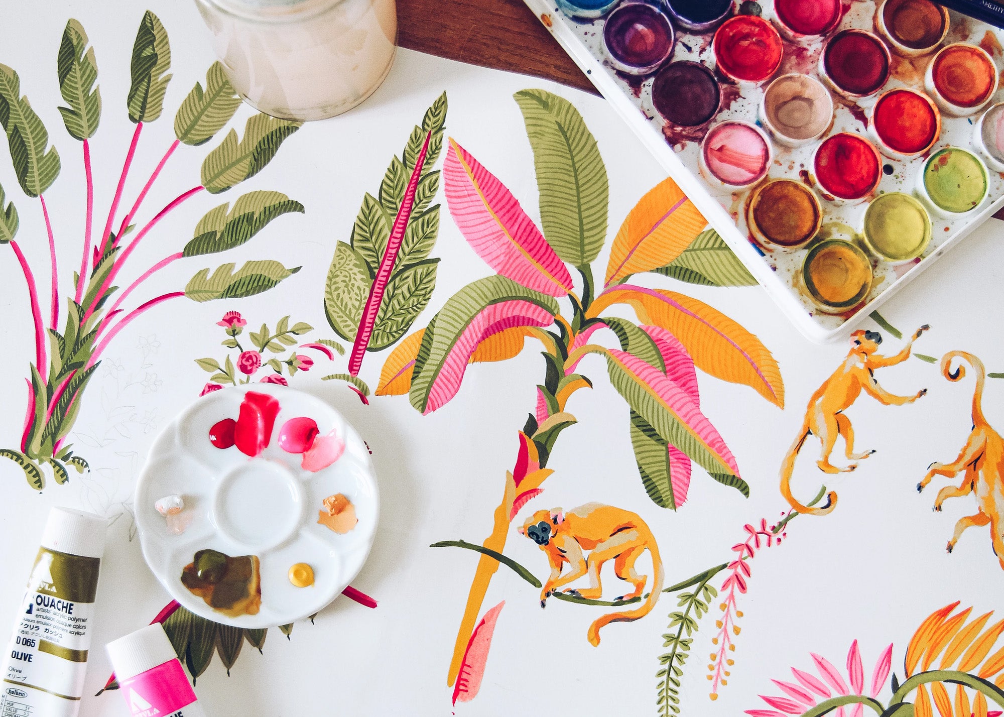 Royal Palms: Design + Coloring Pages