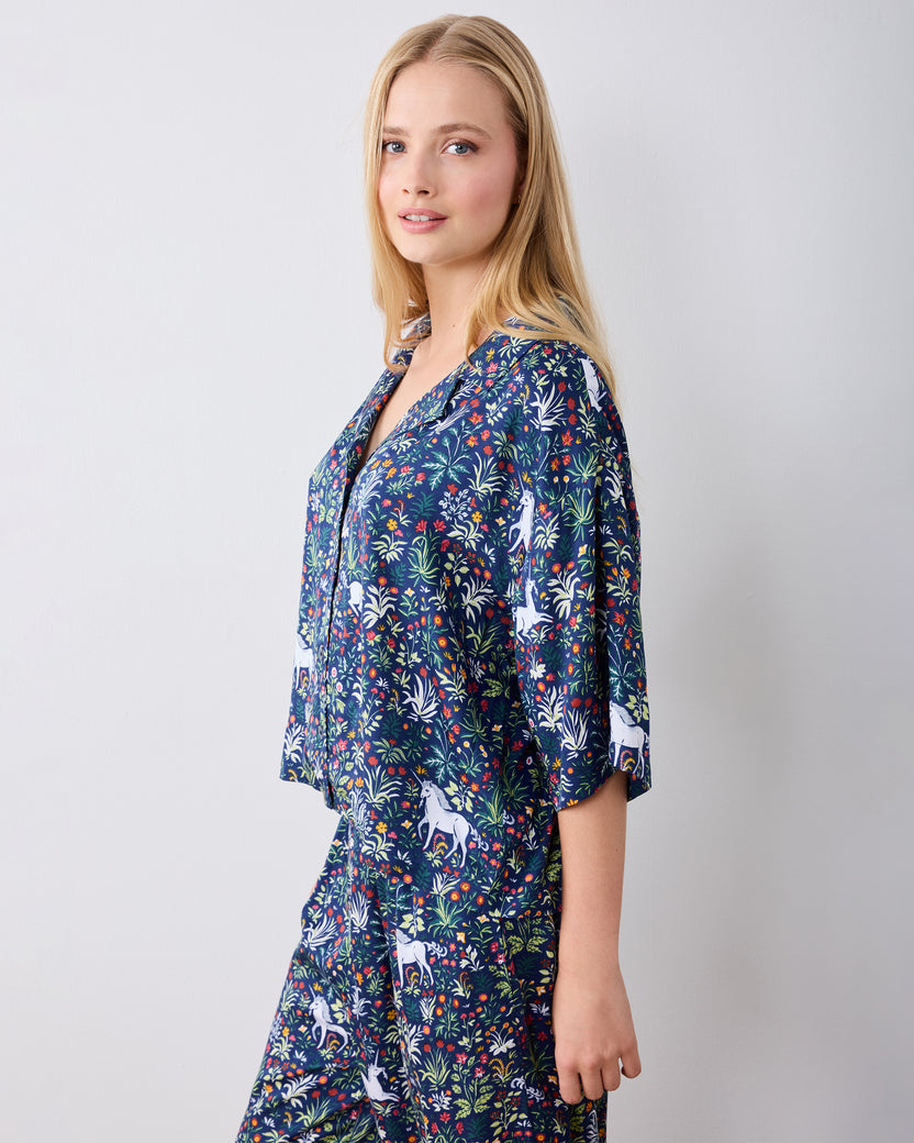 Unicorn Garden - Tall Eco Satin Wildest Dreams Set - Indigo - Printfresh