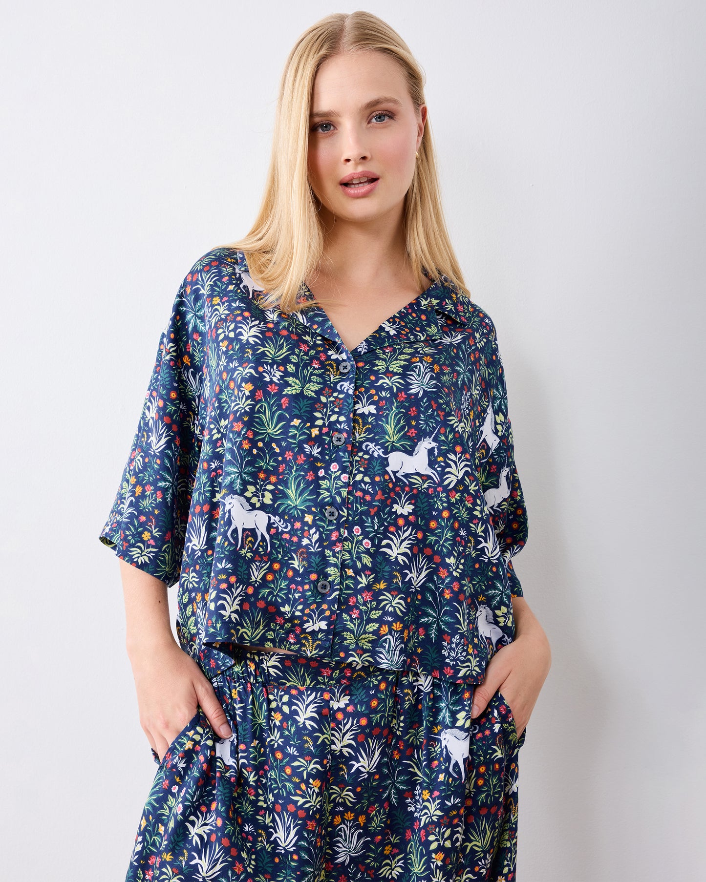 Unicorn's Garden - Petite Eco Satin Wildest Dreams Set - Indigo - Printfresh