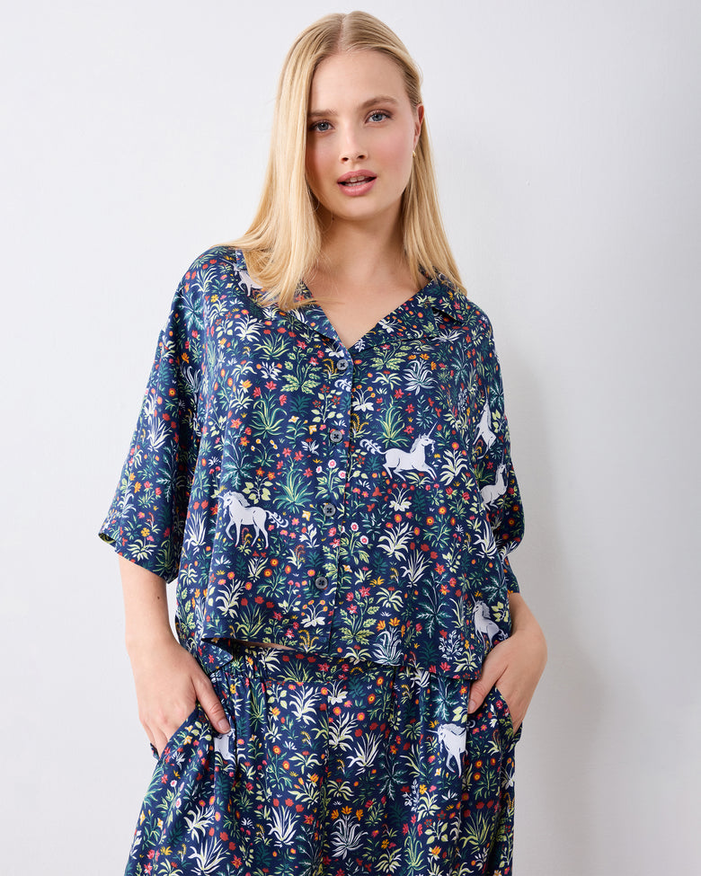 Unicorn's Garden - Petite Eco Satin Wildest Dreams Set - Indigo - Printfresh