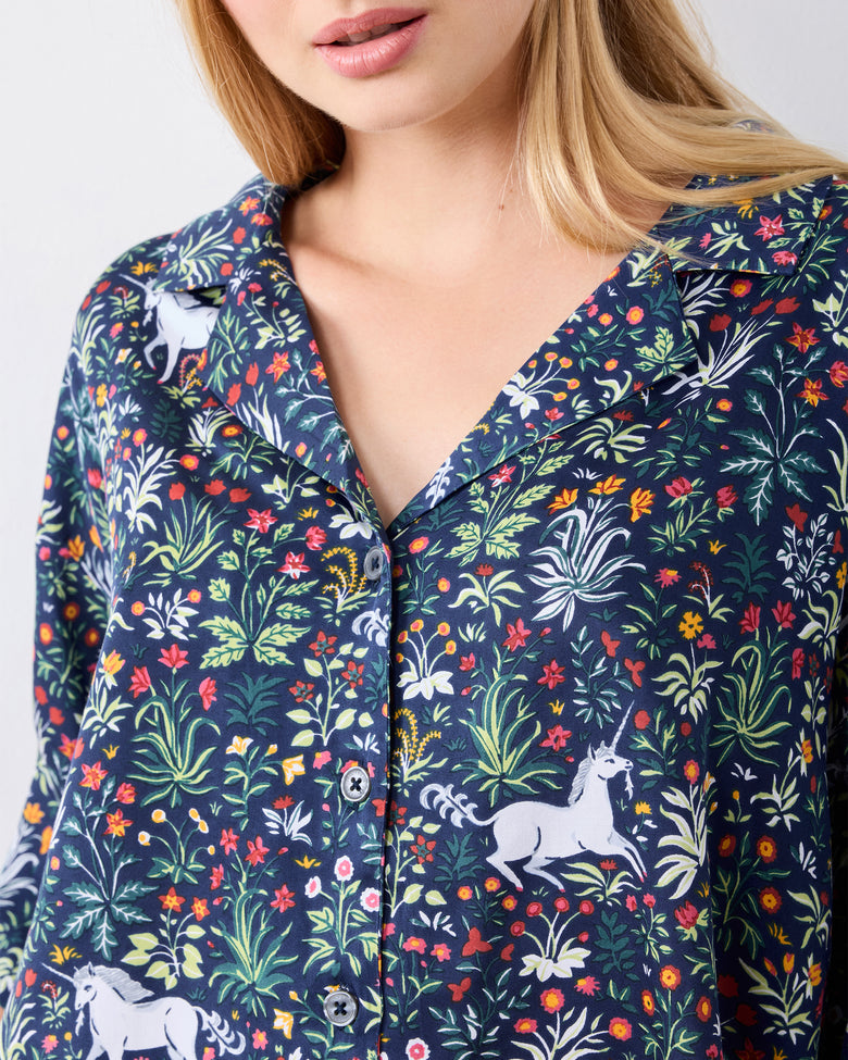 Unicorn Garden - Tall Eco Satin Wildest Dreams Set - Indigo - Printfresh