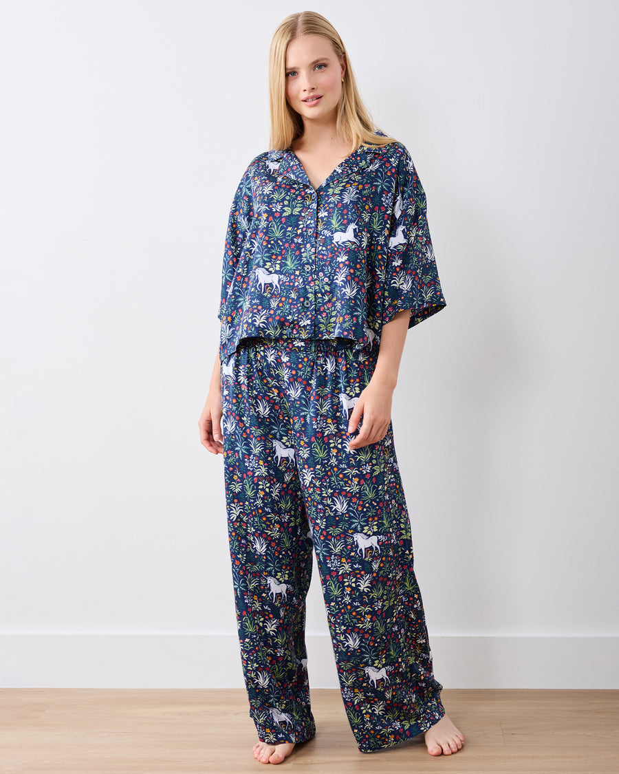 Unicorn's Garden - Petite Eco Satin Wildest Dreams Set - Indigo - Printfresh