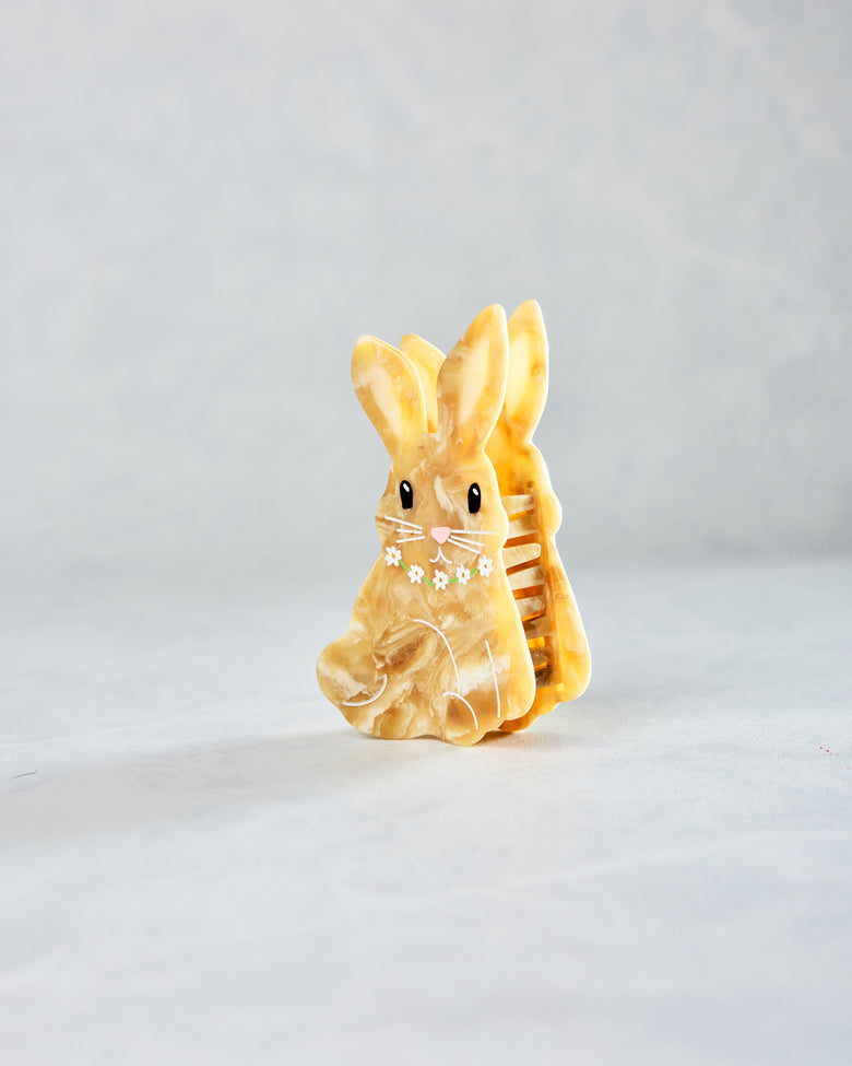 Ivory Combo - Hand Painted Bunny Claw Hair Clip - Solar Eclipse - Printfresh