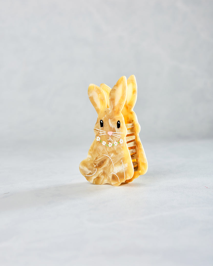 Ivory Combo - Hand Painted Bunny Claw Hair Clip - Solar Eclipse - Printfresh