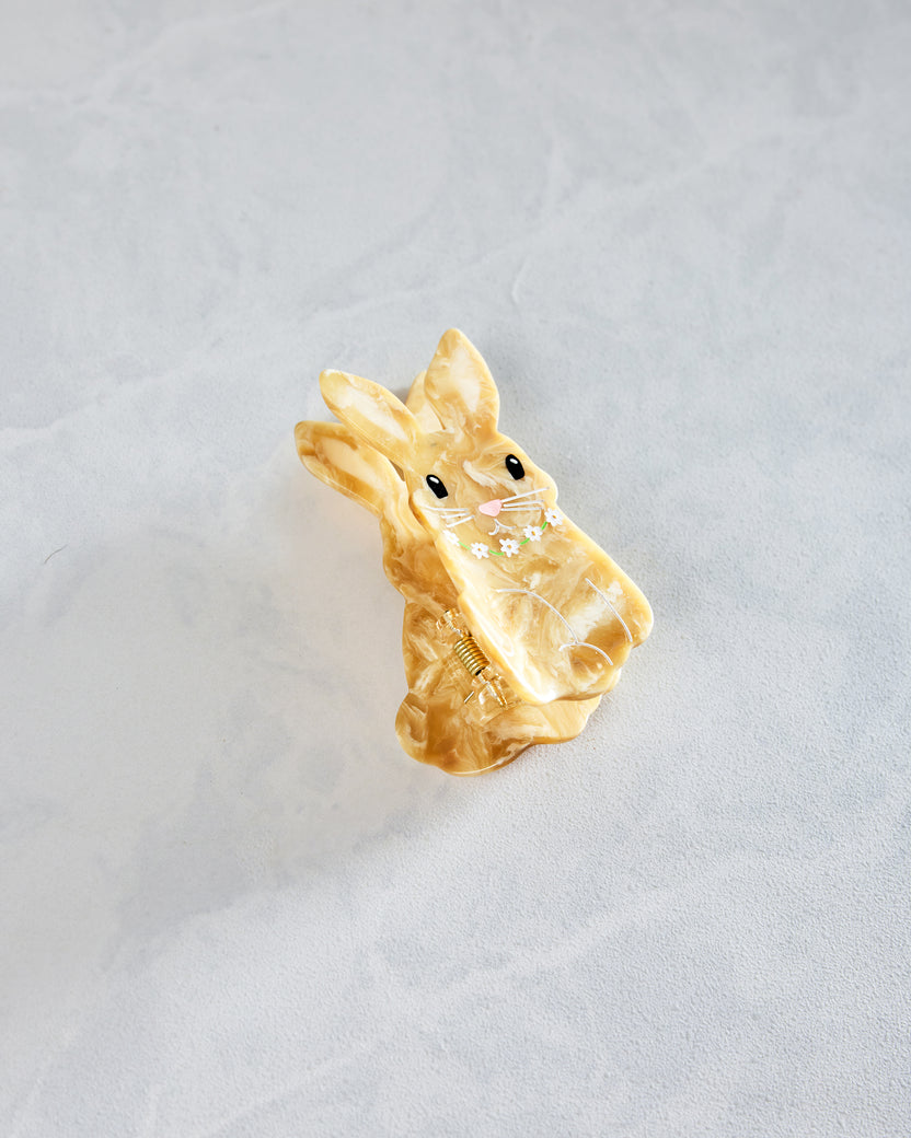 Ivory Combo - Hand Painted Bunny Claw Hair Clip - Solar Eclipse - Printfresh