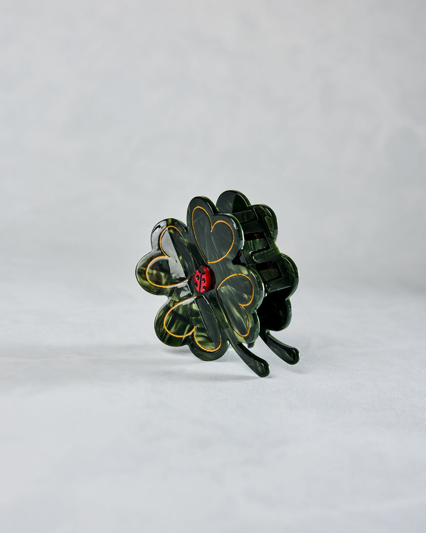 Forest Combo - Hand Painted Clover Claw Hair Clip - Solar Eclipse - Printfresh