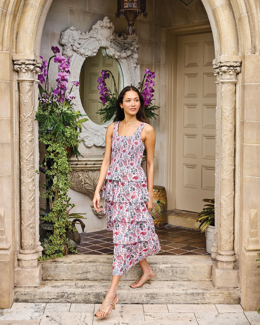 Flora Flamingo - Lana Dress - Pink Posey - Printfresh