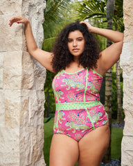 PF + Lime Ricki Bagheera - Classic One Piece - Hot Pink - Printfresh