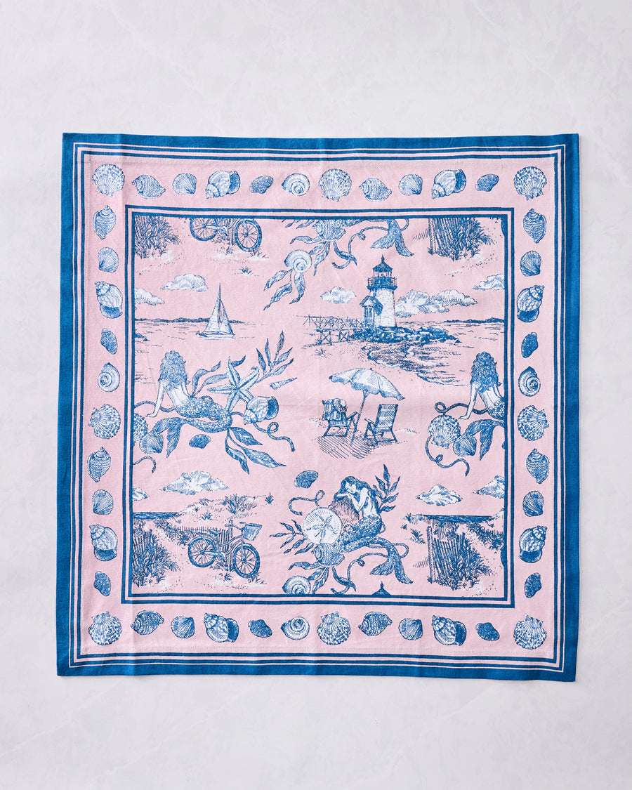 Mermaid Toile - Oversized Napkins Set of 4 - Blush - Printfresh