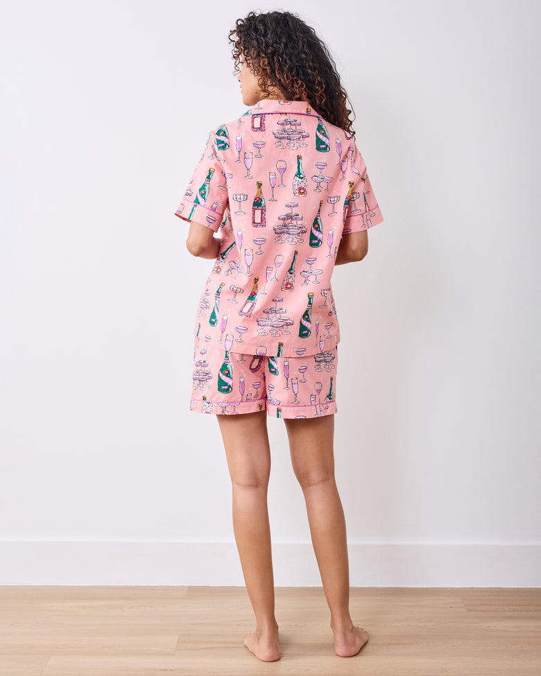 Champagne Tower - Short PJ Set - Peach Fizz - Printfresh