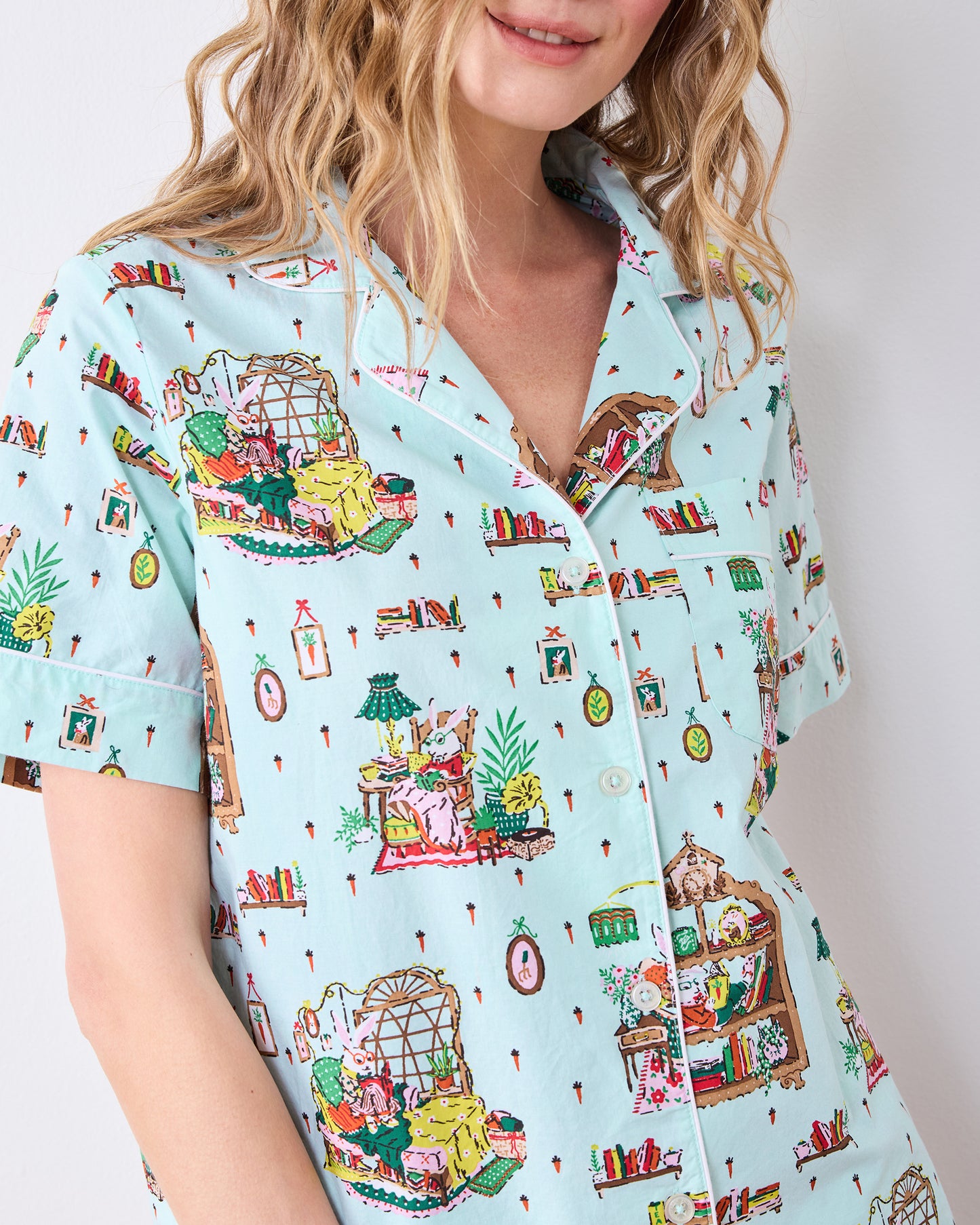 Reading Nook - Short PJ Set - Blue Burrow - Printfresh