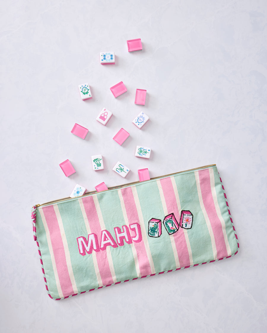 Mah Jongg Menagerie - Mah Jongg Tile Bag - Pale Jade