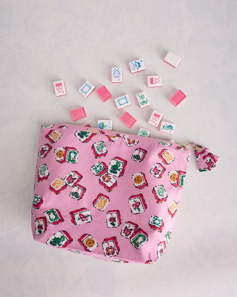 Lucky Tiles - The Essentials Pouch - Peony Pink