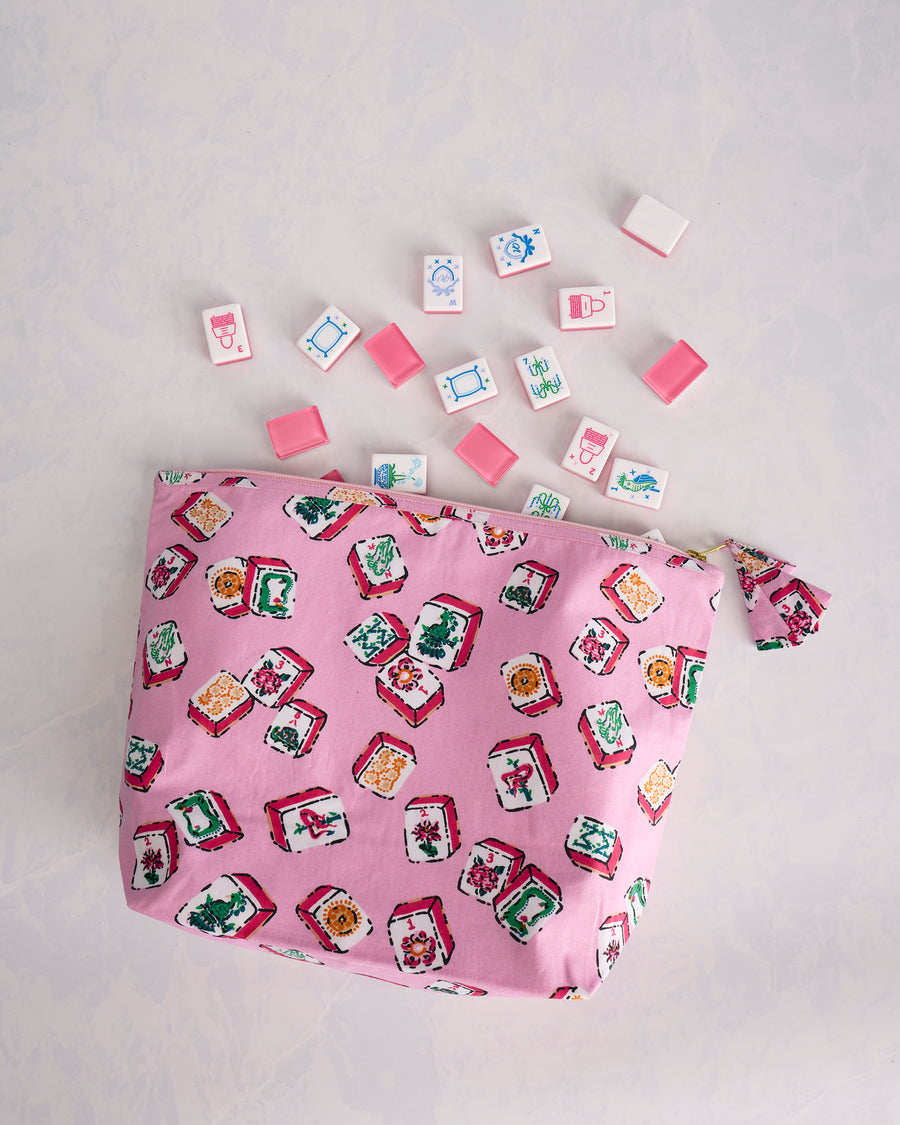 Lucky Tiles - The Essentials Pouch - Peony Pink