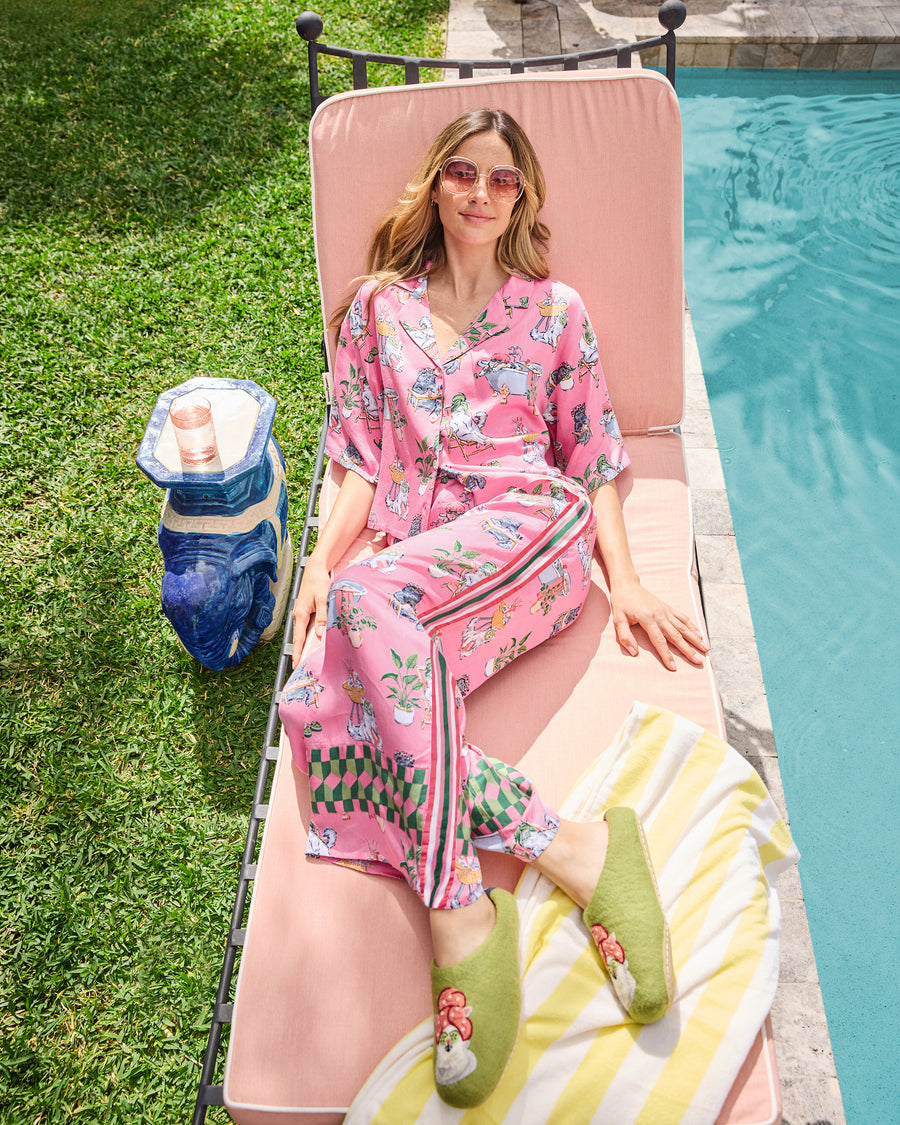 French Knot X PF - Spa Day Slipper - Cucumber Water - Printfresh