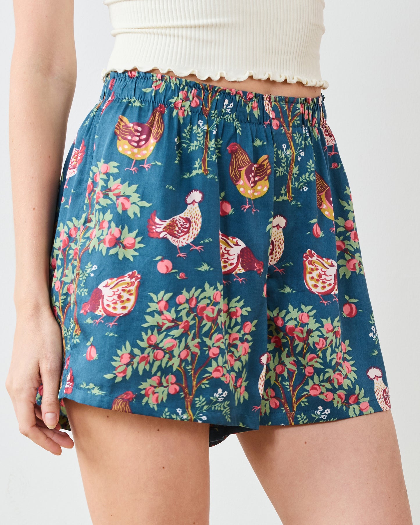 Hen House - Eco Satin Boyfriend Boxer - Navy - Printfresh