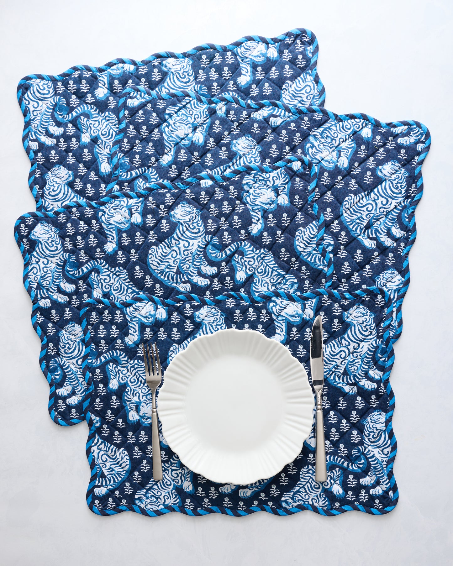 Tiger Queen - Set of 4 Placemats - Indigo - Printfresh