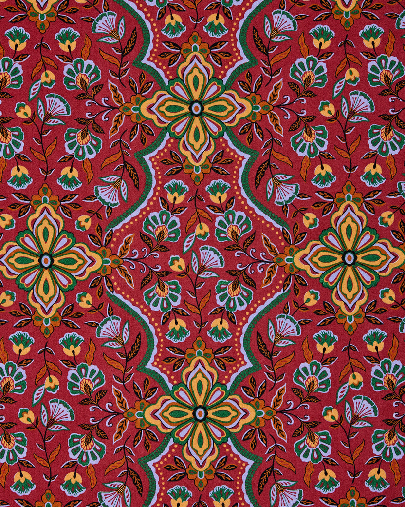 Festive Tapestry - Sloane Dress - Burgundy - Printfresh