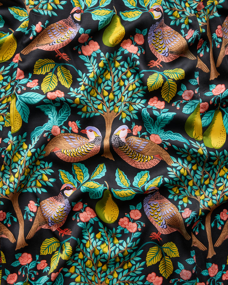 Partridge In A  Pear Tree - Dulce Dress - Ink - Printfresh