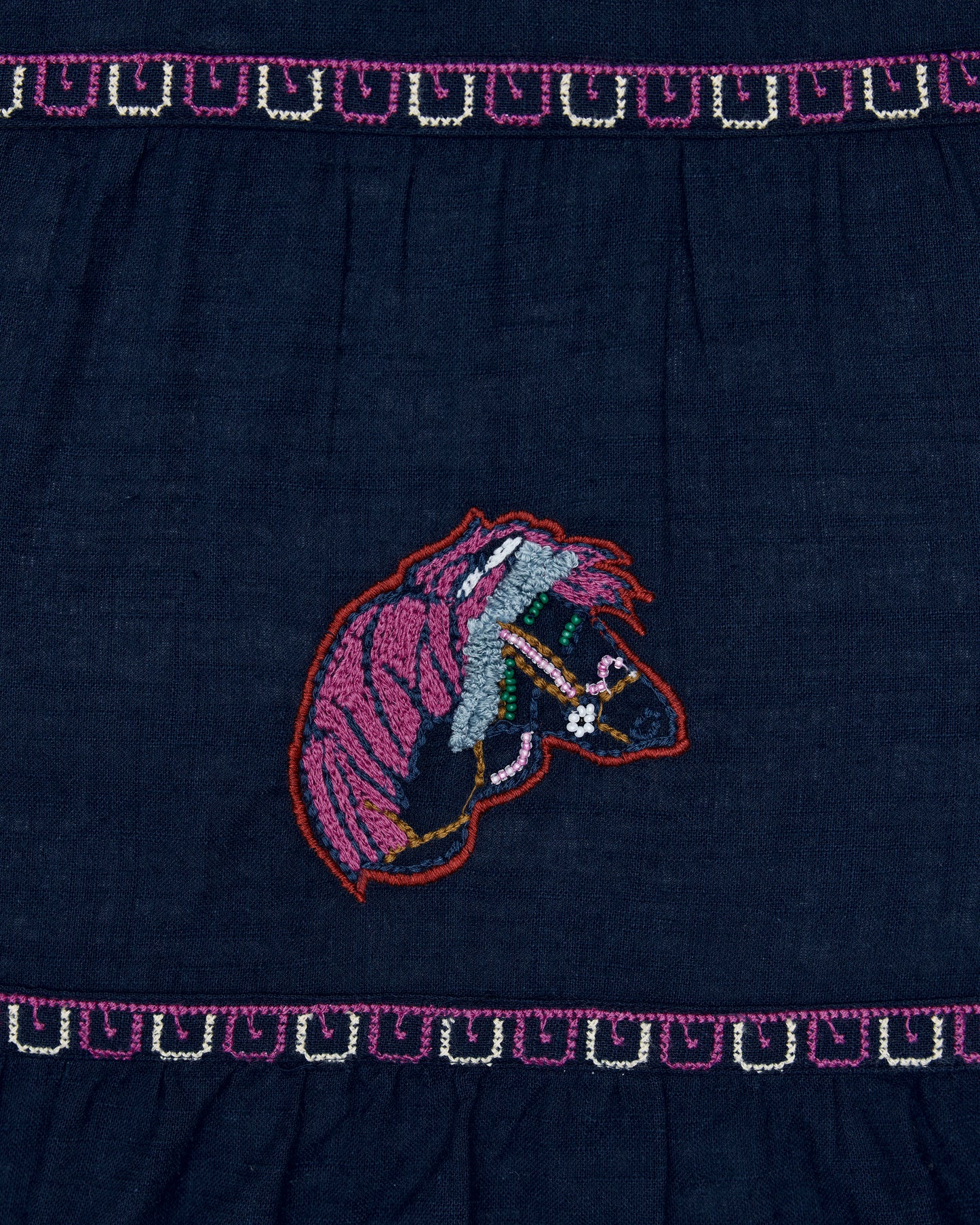 Rodeo Embroidery - Hallie Blouse - Navy