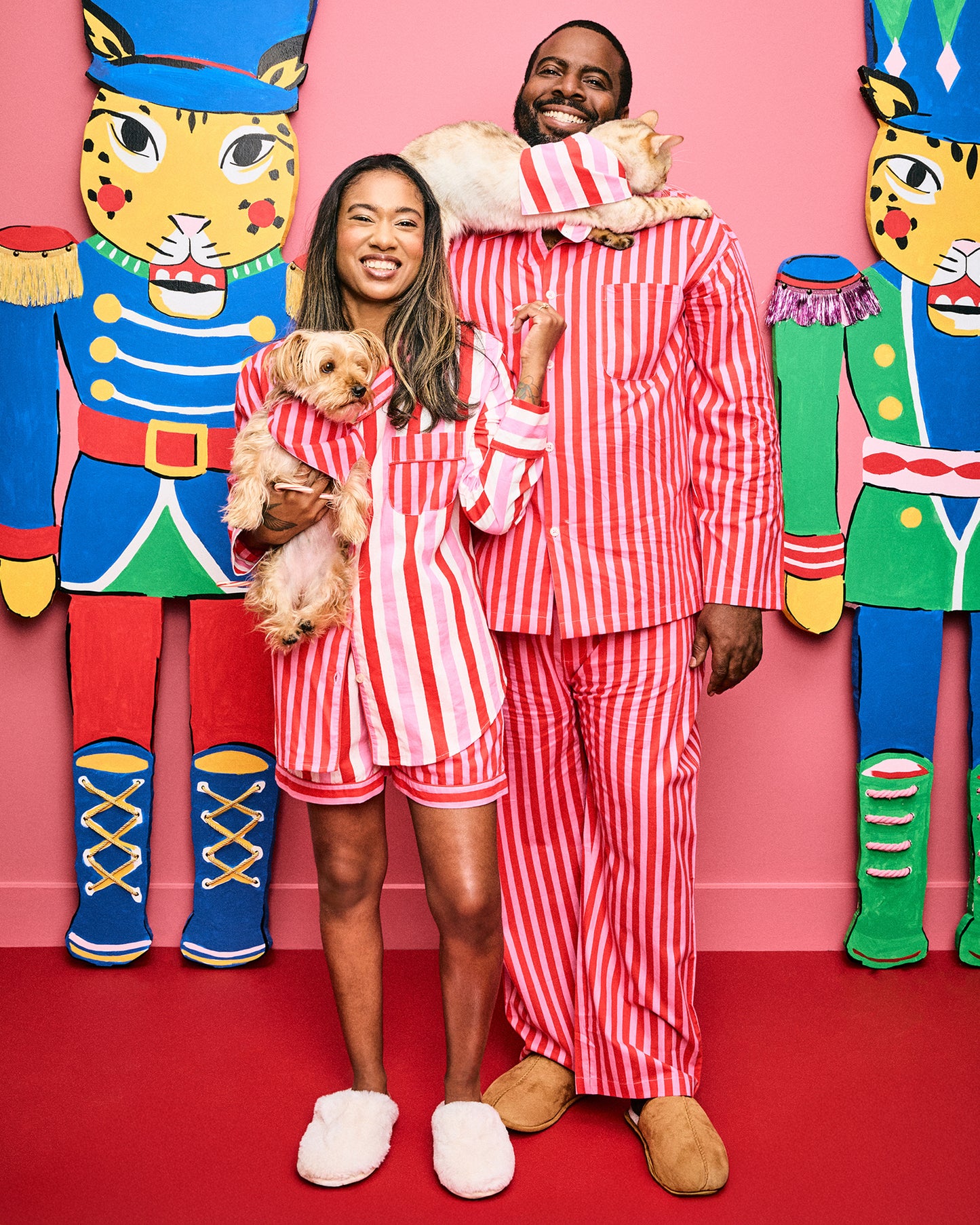 Gift Wrapping - Long Sleeve Top & Shorts Set - Peppermint Swirl - Printfresh