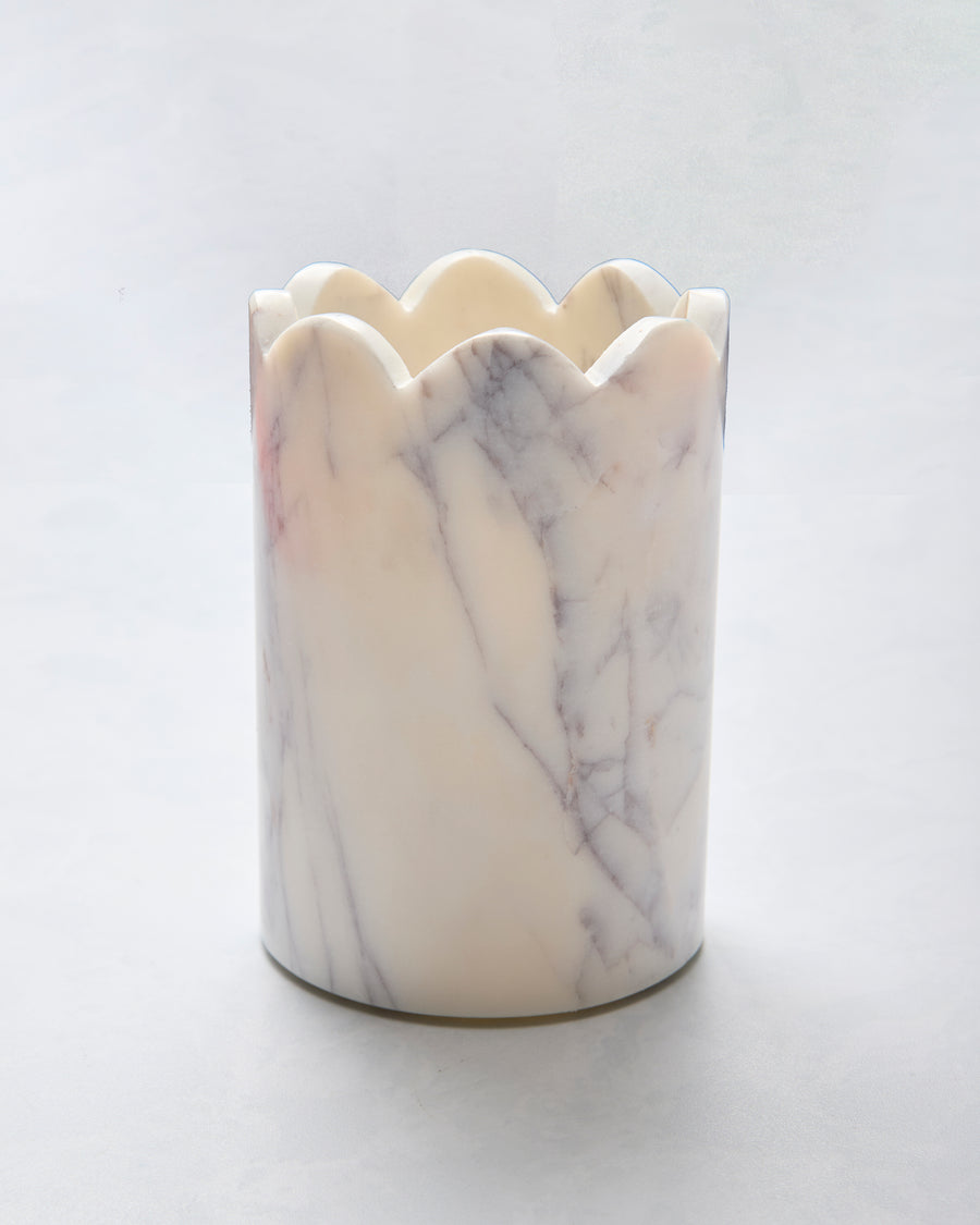 White Marble - Scalloped Wine & Champagne Chiller - 8 Oak Lane - Printfresh