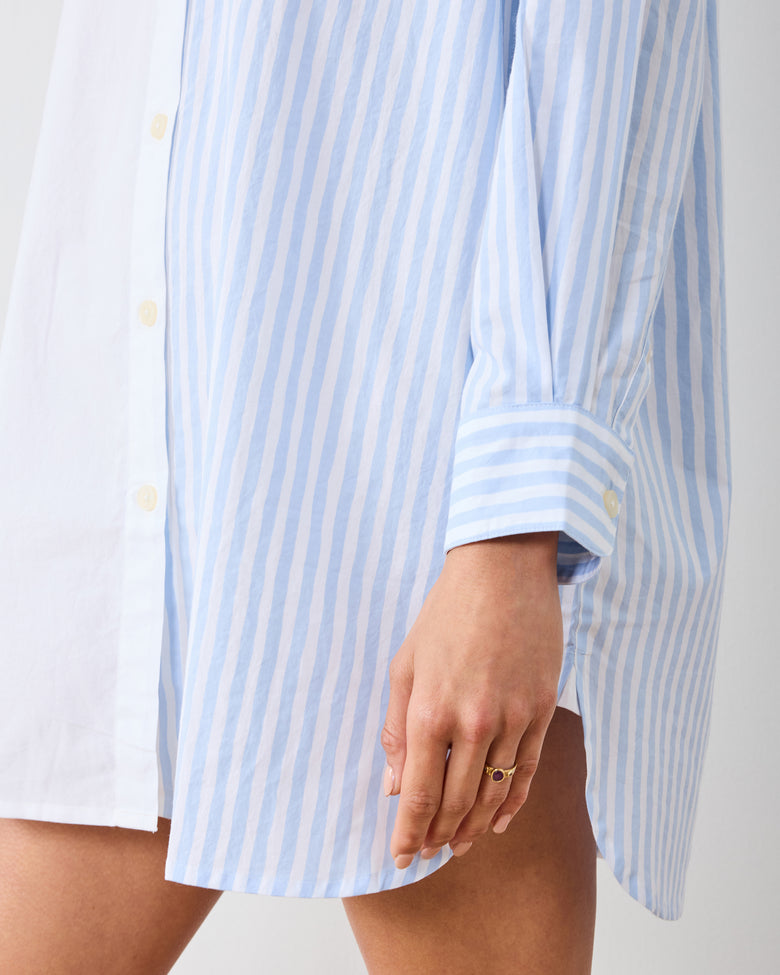 Weekend Stripes - Everyday Button Down - Blue Skies - Printfresh
