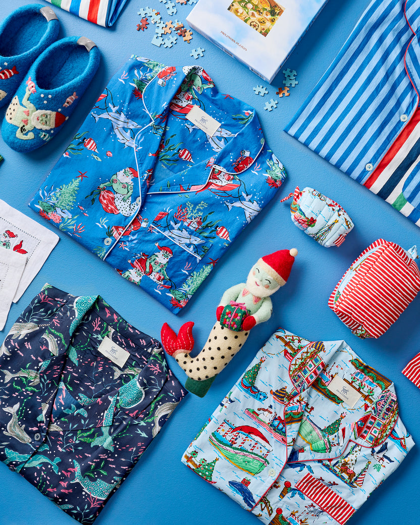 Merry Mermen - French Knot X PF Tree Topper - Blue - Printfresh