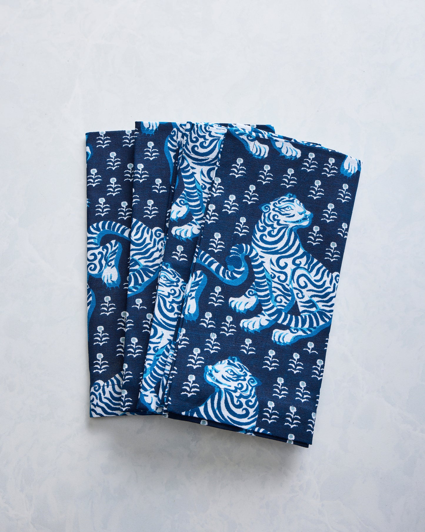 Tiger Queen - Set of 4 Napkins - Indigo - Printfresh