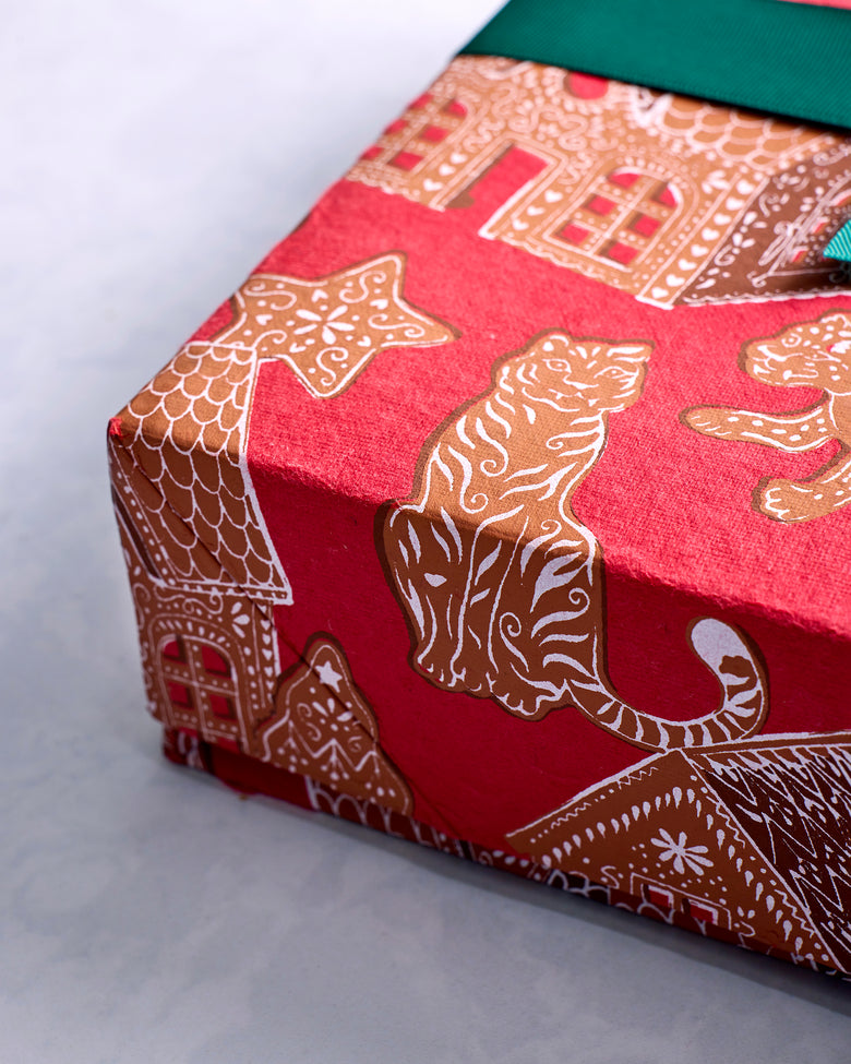 Gingerbread Party - Paper Gift Box - Ruby - Printfresh