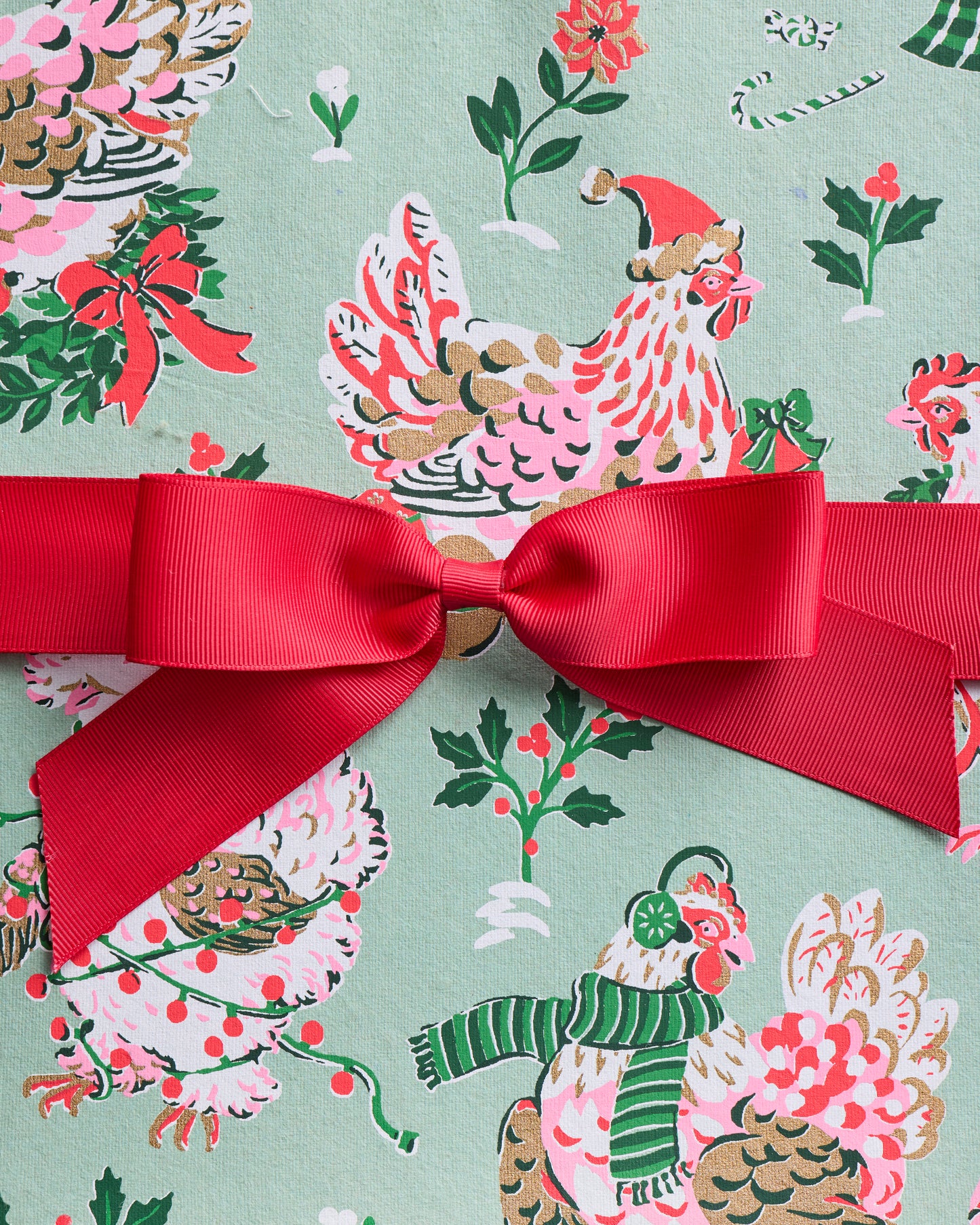 Holiday Hens - Paper Gift Box - Sage - Printfresh