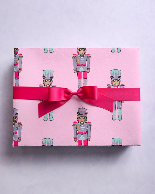 Leopard Nutcrackers - Paper Gift Box - Pink Candy Cane - Printfresh