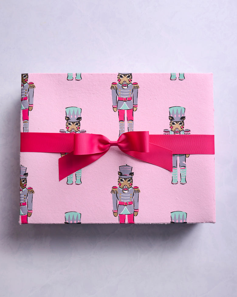 Leopard Nutcrackers - Paper Gift Box - Pink Candy Cane - Printfresh