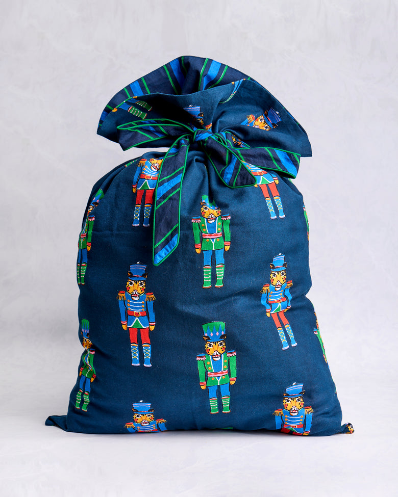Leopard Nutcrackers - Gift Sack - Navy - Printfresh