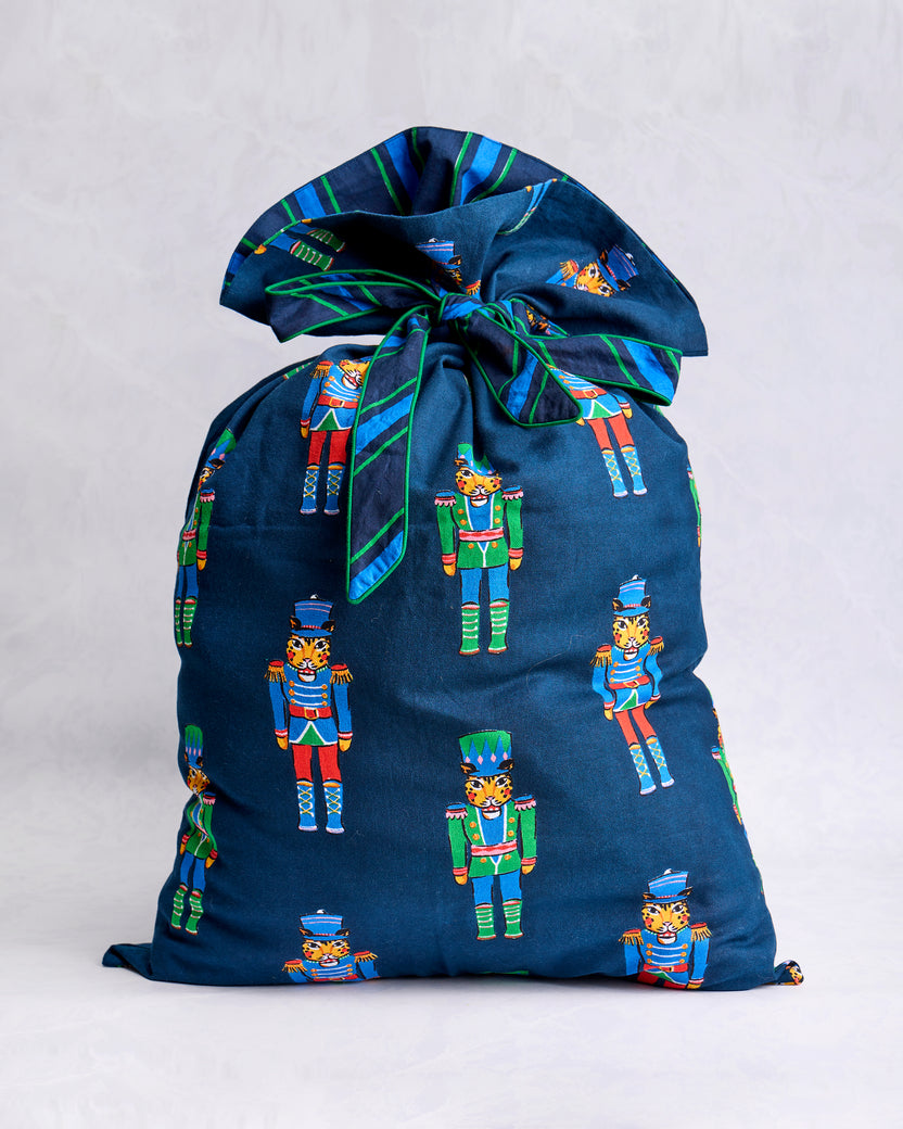 Leopard Nutcrackers - Gift Sack - Navy - Printfresh